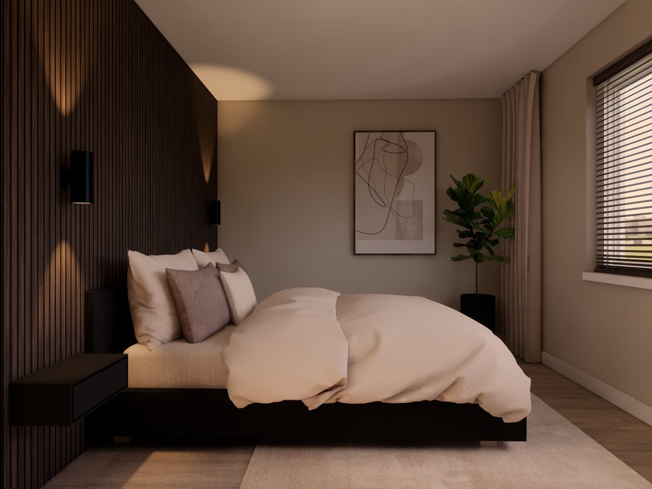 Japandi slaapkamer